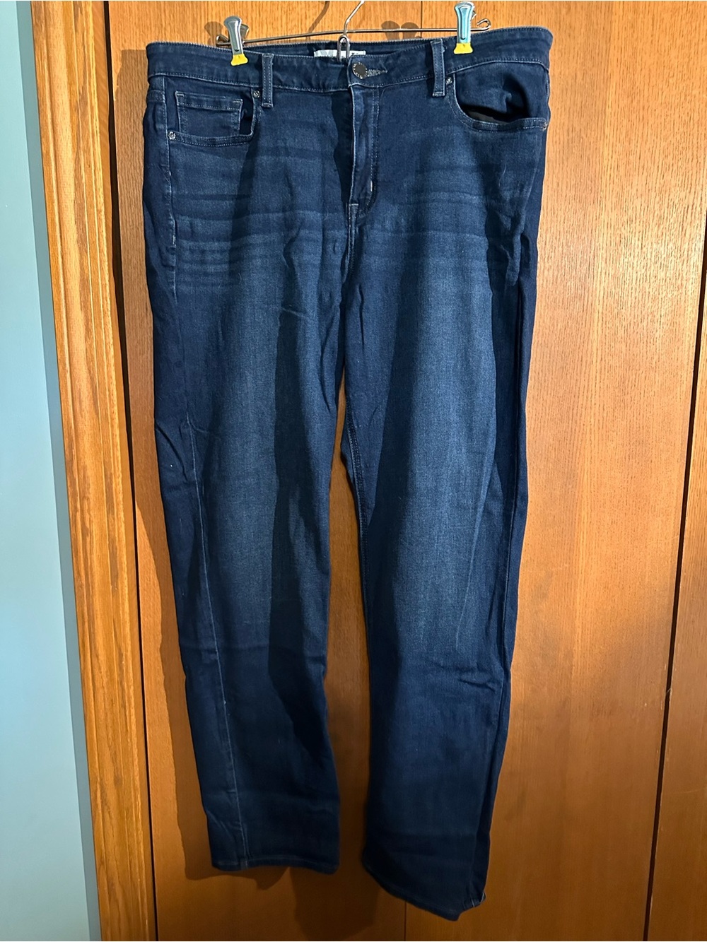 Lane Bryant Women’s Straight Jeans in Dark Blue Wash